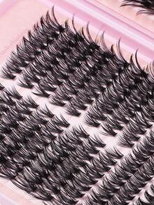 Bộ 608/544 cụm mi giả DIY, độ dài hỗn hợp 10-16mm, 30D+40D/50D+60D/80D+100D, dung tích lớn, vẻ ngoài tự nhiên và mi giả siêu mềm, thích hợp trang điểm hàng ngày, du lịch, tiệc tùng, lễ hội và làm quà tặng cho mẹ hoặc bạn bè - Hồng - Xem 12