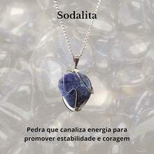 Stone Of Wealth Natural Stones Amethyst Quartz Stainless Steel Chain Power Exclusive Connection To Nature - Sodalita - Xem 2