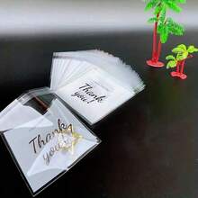 100个食品级透明袋，适用于雪花酥皮点心、月饼和牛轧糖。 - 白色 - 查看 8