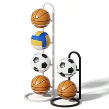 Estantería de almacenamiento de balones de baloncesto, fútbol y voleibol de varias capas, adecuada para el hogar, la sala de estar, el dormitorio, el garaje, organización y almacenamiento de balones - Negro - Ver 3
