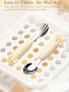 Toddler Utensils, 2 Packs Kids Flatware Sets With Rocket Silicone Handle & Suction Cup, Stainless Steel Children - Friendly Forks And Spoons, Dishwasher - Compatible - Multicolor - View 7