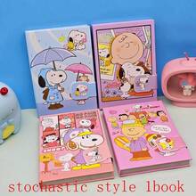 1 Set/1 Libro Cuaderno de Snoopy de dibujos animados con hebilla magnética de 32K, diario estudiantil lindo y de alta belleza Ins, lindo y hermoso, regalo para amigos, crear sorpresa, hermoso y asequible, regalo de Año Nuevo, regalo del Día de San Valentín, regalo de Pascua (estilo aleatorio) - Multicolor - Ver 7