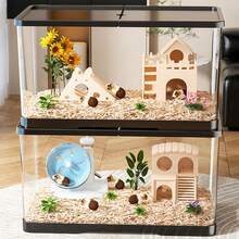 Acrylic Transparent Hamster Cage, Luxury Villa Hamster Cage, Anti-Escape Hamster Cage, Small House - B - View 5