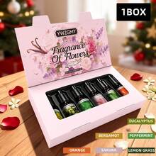 6pcs Aromatherapy Essential Oil Set - 1 Lavender, 1 Cherry Blossom, 1 Jasmine, 1 White Tea, 1 Rose, 1 Clove, Diffuser, Candle, Aroma Stone, Humidifier, Car Diffuser, Refill Oil, Halloween Gift - Rose Red - View 9