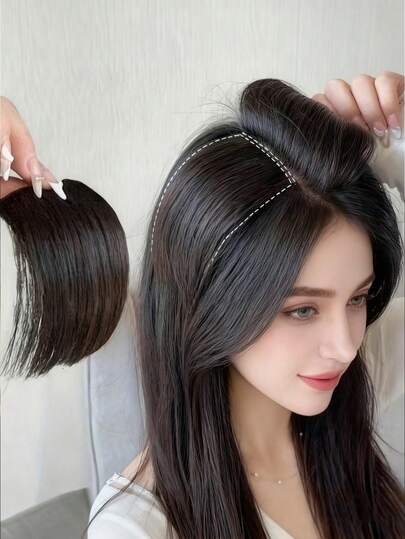 2片装隐形增发垫，蓬松丰盈假发片，专为女性设计，解决扁塌发质问题，打造自然妆效，适合日常、通勤、约会等场合，女士发饰（由于批次、光线、显示器等原因，可能存在轻微色差），夹子，发夹，发卡，接发，头部饰品