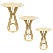 Set Of -Shaped MDF Cylindrical Tables For Parties, Displays, And Events. - Beis - Ver 4