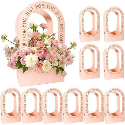 Giỏ hoa giấy gấp gọn 2/6/8 chiếc, túi đựng hoa cưới cầm tay, bao bì hoa, giỏ cắm hoa, quà tặng trang trí đám cưới, vật dụng cần thiết cho tiệc sinh nhật.