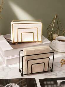 1个北欧简约方形纸巾盒架 - 适用于咖啡馆、酒店、餐厅、咖啡店 - 纸巾分配器 - 金属餐巾架 - 彩色 - 查看 11