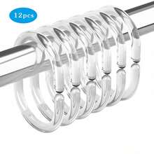 12/24pcs Shower Curtain Hooks Rings, Plastic Shower Curtain Rings, Curtain Hooks For Bathroom Shower Rod, Shower Hooks Rings Loops For Shower Curtain Home Bathroom Decor Fall Decor Bathroom Accessories Back To School - Multicolor - View 15