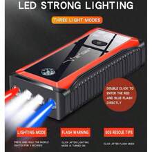 Portable Car Jump Starter With Air Compressor, Emergency LED Light And Power Bank - Quickly Charges Phones, Laptops, Cars, Trucks, RVs - Includes Storage Bag And Car Charger | Stylish Power Bank | Advanced Features, Portable Car Jump Starter - Multicolor - View 10