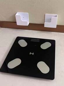 2pcs Wall-Mounted Weight Scale Storage Rack - Seamless Adhesive, No Drilling Installation | Durable Plastic Material, Space-Saving, Bathroom Storage Rack | Compatible With Body Fat Scale/Fitness Equipment/Digital Scale | Stylish Compact Design, Suitable For Bathroom/Home Gym/Laundry Room | Strong Adhesive Storage Rack - Stores Weight Scale And Fitness Accessories | Tool-Free, Easy Installation - Essential For Small Space Home Organization