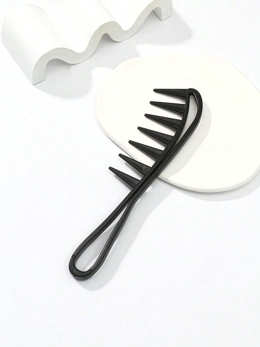 1 pièce Grand peigne texturé, peigne à dents larges pour boucler, outil de coiffure en forme de dent de requin, convient pour les cheveux bouclés, mouillés, ondulés, épais, perruques. Essentiel pour les salons. Brosse/peigne à cheveux unisexe, accessoires et produits de soins capillaires essentiels pour le salon et les voyages - Multicolore - Voir 1