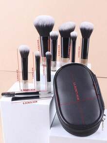 10pcs/Set Portable Travel Makeup Eyeshadow Brush Kit, Black,Brush Set,Makeup Brush Kit,Make Up Brush Set,Make Up Set Complete,Makeup Brush Set,Complete Makeup Kit,Brush Kit,Brushes Makeup Set,Makeup Gift Set,Set - màu đen - Xem 4