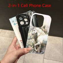 Fundas para Móvil de Caballo y Belleza Floral para  16/16Plus/16Pro/16ProMax/ 15/15Plus/15Pro/15ProMax/ 14/14Plus/14Pro/14ProMax/ 13/13Pro/13ProMax/ 12/12Pro/12ProMax,  11/11/11Pro Max Resistente al Polvo y Anticaída - Color mezclado 1 - Ver 4