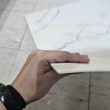 Placa Adesiva Autocolante Marmore Falso Kit 10 Uni Papel Parede Decoraçao Sala Estar Cozinha Banheiro Obra Reforma Casa - Branco - Visão 4