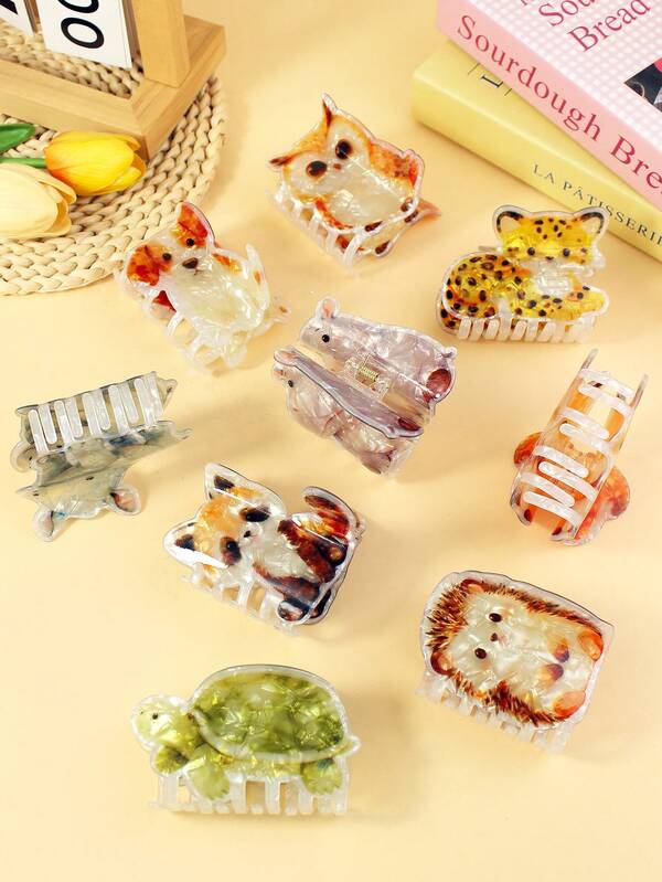 1pc Fashionable & Cute Cartoon Animal PVC Material Hair Claw, Medium Size, Ideal Hair Accessory Gift For Women