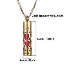 New Stainless Steel Jewelry Aromatherapy Diffuser Pendant Necklace, Hollow Flower Heart Open Locket Fragrance Essential Oil Diffuser Necklace, Couples & Men Punk Necklace Accessory Gift - Black - View 12