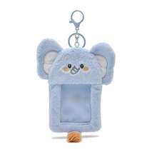 1个超可爱透明卡通毛绒卡套，ins风毛绒卡通卡套，3英寸照片星星卡片展示吊坠，多功能，可用于身份证、工作证、学生证、教师证、病假条等。