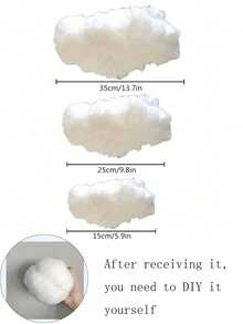 3pcs/1pc Realistic Cloud Decor, Creative Cloud Decorations In Multiple Sizes, Suitable For Living Room, Bedroom, Ceiling, Dynamic Background, Wedding/Birthday/Display Window Hanging Decor, Home Decor, Room Decor, Wall Decor, Graduation Gift - Multicolor - View 9