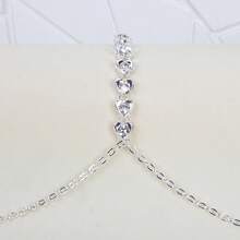 Sexy Body Jewelry, Heart-Shaped Crystal Chest Chain, Fashionable Sexy Bikini, European And American Nightclub Style, Women's Body Chain - Silver - View 5