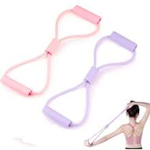 Ligas de Resistencia Profesionales 25 lbs, Bandas Elsticas en Forma de 8 para Ejercicio, Fisioterapia y Pilates - Morado - Ver 3