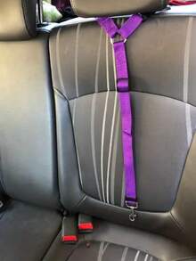 1 pieza Correa de para mascotas de nailon morado para vehículos, arnés para reposacabezas para perros pequeños/medianos - Morado - Ver 5