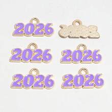 20 pièces Charms pendentif numéro d'année 2026 en émail 18x9mm pour boucles d'oreilles, colliers, bracelets. Accessoires de fabrication de bijoux DIY - 2026 - Voir 7