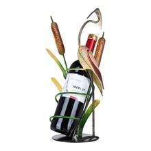 Tooarts Wild Crane Wine Rack Tabletop Decorative Wine Rack Sturdy Iron Material Display and Store Rack Home Desk Decor Natural Pastoral Style - Multicolor - Ver 3