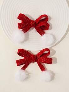 2 buc agrafe de păr elegante și drăguțe cu fundă vișinie pentru fete, potrivite pentru cadouri, asortate zilnic, festivaluri, petreceri