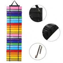 Vinyl Roll Holder With 48 Compartments And Keeper With Door Hooks And Strap - Black - View 7