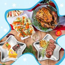 10pcs Christmas & New Year Gold & Silver Star Shaped Disposable Paper Plates - Party Decor For Birthdays & Holidays - Multicolor - View 2