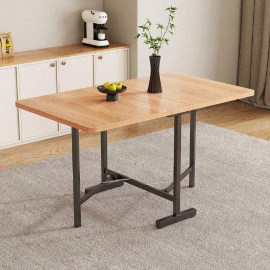Elegant Modern Minimalist Esstisch In Nature – Ausziehbarer Esstisch 120 Cm X 80 Cm, Faltbar Und Gelagert Tisch, Moderner Minimalistischer Stil, High Legierungsstütze - Ameican White Oak - View 1