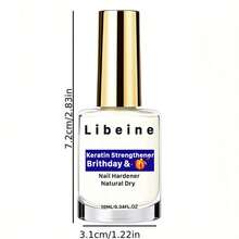 Libeine 透明白色指甲硬化凝胶，快速自然干燥，强韧脆弱指甲，提亮暗淡指甲，角蛋白配方