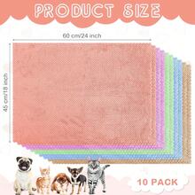 10 piezas impermeables de conejillo de indias para orinar cobayas gato perro mantas forros de jaula de hámster, accesorios de jaula de forro polar coral para animales pequeños, mantas de ropa de cama - café, gris (Gray Coffee) - Ver 2