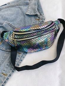 Túi đeo hông/túi đeo vai/túi đeo chéo họa tiết vảy cá thường ngày dành cho nữ - Nhiều màu - Xem 5
