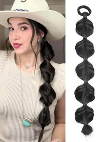 1 pieza Peluca de cola de caballo con burbuja para mujeres, cabello trenzado lindo con coletero, regalo exquisito, moda francesa retro, regalo para celebraciones, vacaciones, fiestas, amigos, regalos familiares (Colores de cabello: negro natural, marrón claro, marrón oscuro, marrón negro) - Multicolor - Ver 10