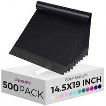 Fuxury 25 Pcs Poly Mailers 17.7 X 22" XL Shipping Bags For Clothing Strong Adhesive Shipping Mailing Envelopes Large Self-Sealing Polymailer For Small Business White #10 - 白色+14.5x19吋 500個 - 查看 1