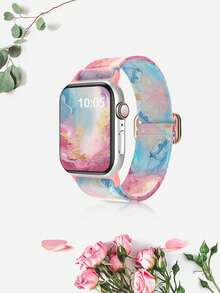 St.Siabe 1pc Adjustable Elastic Nylon Buckle Watch Band, 38mm 40mm 41mm 45mm 44mm 42mm 49mm, Soft Comfortable Breathable Wristband Replacement Strap Series For S10/9/SE/8/7/6/5/4/3/2/1 Smartwatch Accessories - Flash Black - View 14