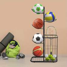 SENDERPICK Basketball Storage Rack - Black-61092248 - View 6