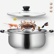 Induction Non Stick Stainless Steel Cookware Cooking Pots Pan With Lids - 銀色 - 查看 8