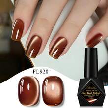 FOUR LILY 10ml 深咖啡色磁性凝胶指甲油，可卸除 UV/LED 凝胶，猫眼效果，持久美甲美足，美甲用品 | 猫眼美甲设计 | 涂抹顺滑 - 彩色 - 查看 9