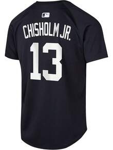 Jazz Chisholm Jr. New York   Camiseta de Jugador Alternativo para Niños y Jóvenes 8-20 Azul Marino - Blanco - Ver 3