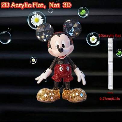 1pc Of 2D Flat Mickey Car Air Conditioning Outlet Fragrance, Acrylic Car Vent Decoration Clip, Car Air Freshener, Beautiful Car Interior.