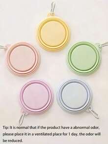 可折叠宠物碗，适合旅行、露营、散步，可用作猫狗的水碗和食碗，无异味，带登山扣 - 彩色 - 查看 10