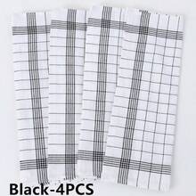 1/2/4/6/8/12条装超柔软厨房毛巾，超强吸水，格子条纹设计，红/蓝/黑三色可选，居家及餐饮业理想之选