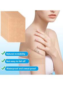 8pcs Tattoo Concealer Patch, Non-Woven Fabrics Cover Up Waterproof Sweat-Proof Invisible Ultra-Thin Skin Colored Tattoo Makeup Tape Cover Sticker For Covering Scar And Birthmarks - Brown - View 6