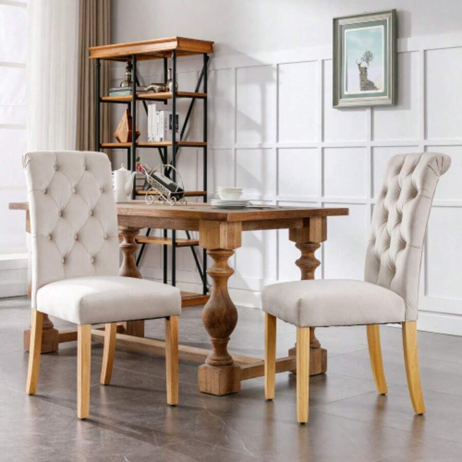 Dining Chairs - สีเบจ + กำมะหยี่2 - ดู 1