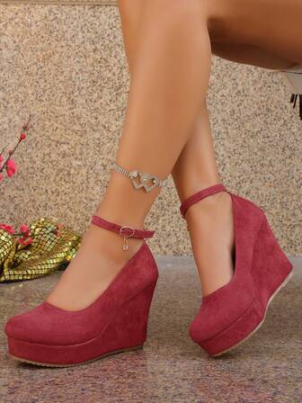 Damplatåhöga klackar, vår/höst nya låga vampiga andasskor halkfria spännen vattentäta tjocka höga klackar med hiss, moderiktiga höga klackar för petite