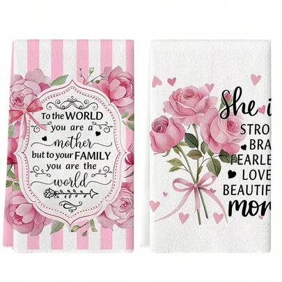 2pcs Couple Kitchen Towels, Valentine's Day Gift, Super Absorbent Kitchen Dishcloths, Dish Drying Rags, Cleaning Cloths, Soft & Durable Material, Machine Washable, Multi-Functional Holiday Decor, Birthday Gift For Family & Friends, Suitable For Cooking, Baking, Cleaning, Bathroom, Tabletop Decoration - Perfect Home Decor Choice.