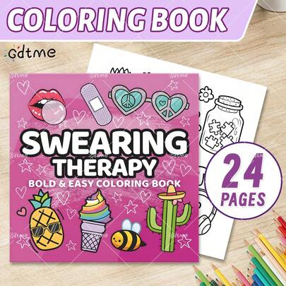 GDTME SWEARING THERAPY: Bold-Easy Patterns Coloring Book For Adults Cute Drawing Book Perfect Gift For Christmas Party, Halloween And Birthday-Cozy Scene Coloring For Stress Relief: Suitable For Friends Who Love Coloring And Back To School(Cozy Space Coloring)